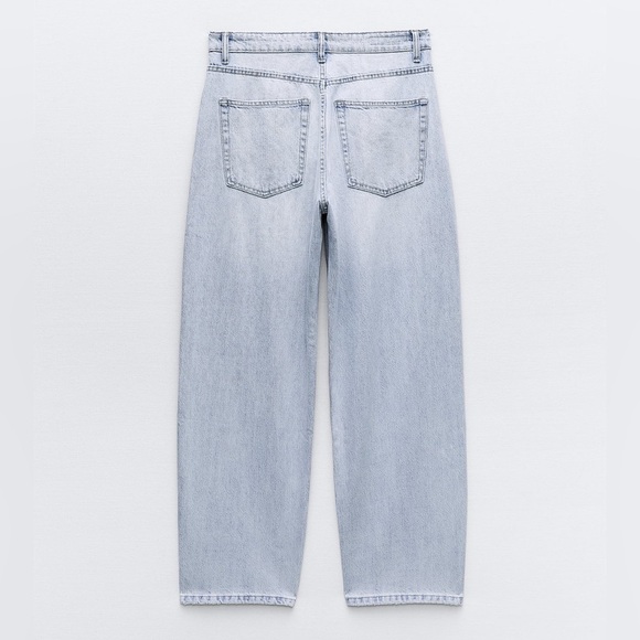 ZARA Light Blue Tailored Balloon Jeans - Picture 5 of 15